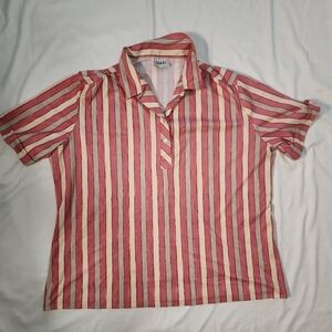 Nikki Striped Stretchy Casual Womens Polo Top